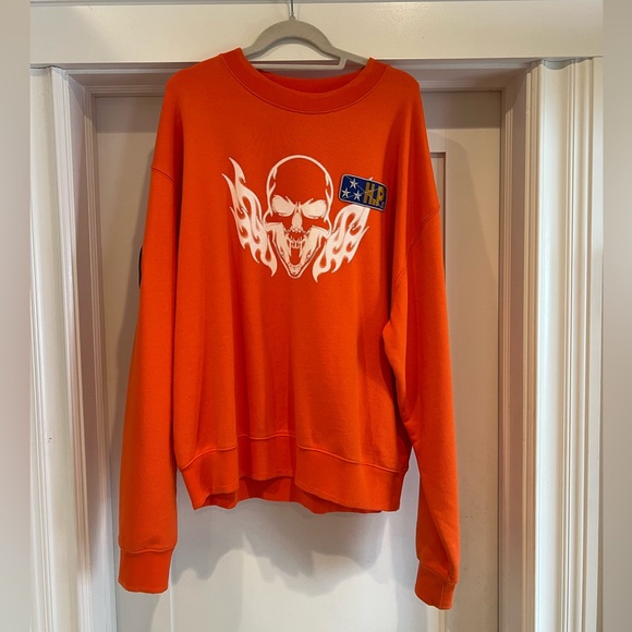 Heron Preston Flaming Skull Crewneck Size: M - Picture 2 of 12
